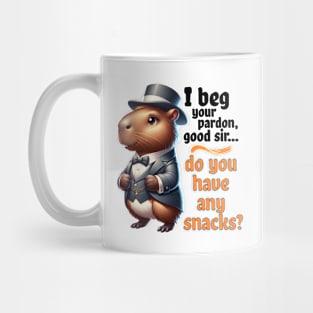 Capybara Gentleman Seeks Snacks Funny Victorian Mug